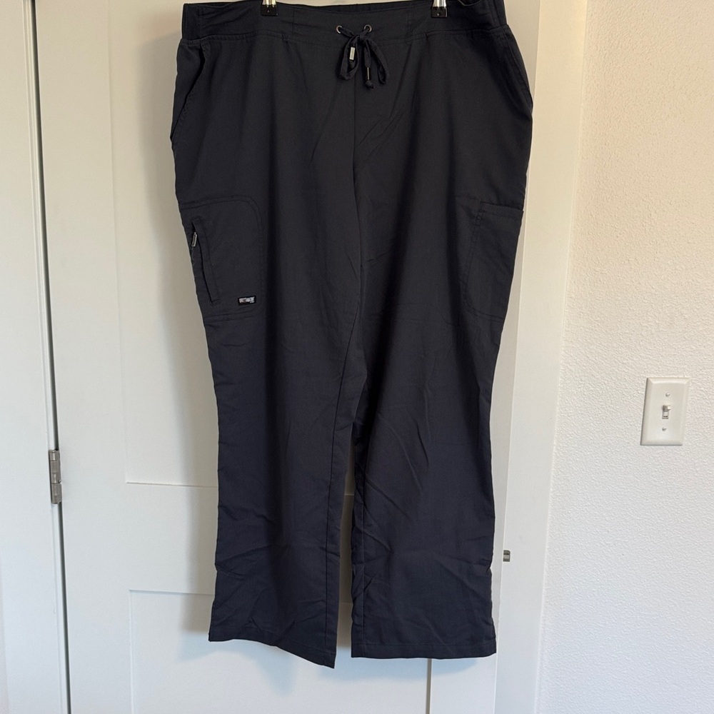 Grey's Anatomy Charcoal-Grey Scrub Pants with Drawstring